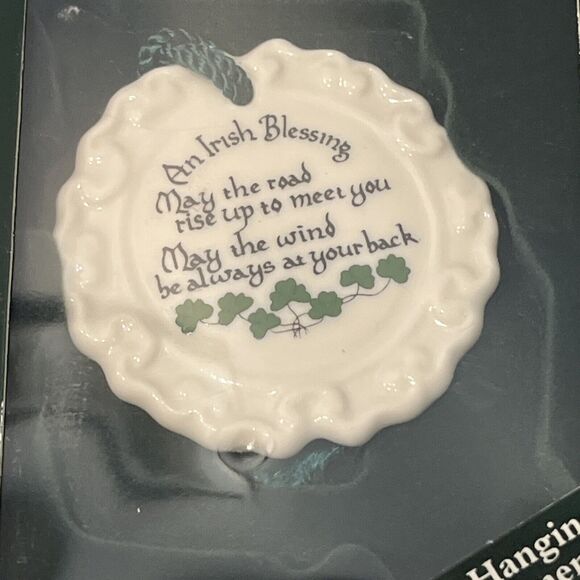 Belleek Hand Crafted Irish Blessing Hanging Porcelain Ornament-NIB - Picture 2 of 3